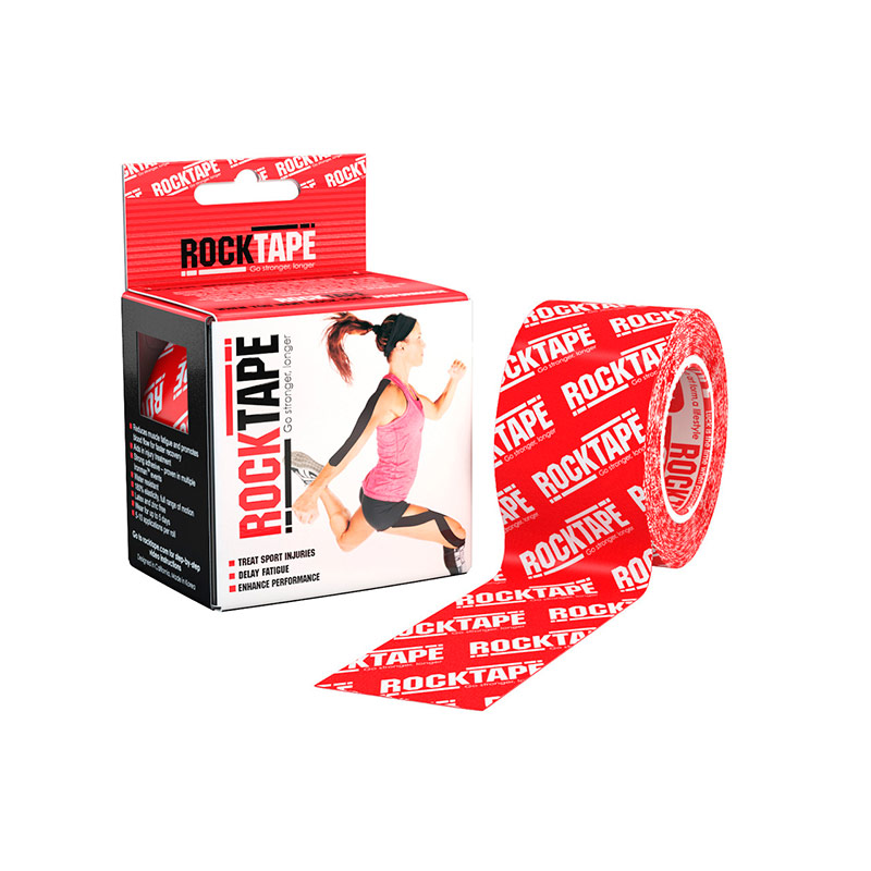 Кинезио тейп Rocktape 5см х 5м красный/логотип