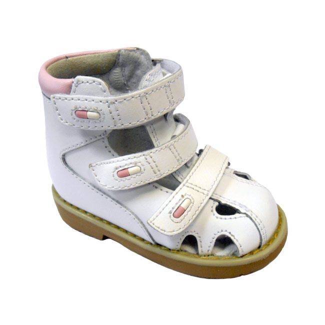 Сандали Ортек c высоким берцем для девочек 73673DR белый/розовый