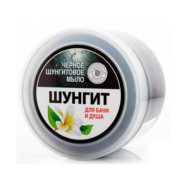 Природная Аптека Мыло черное шунгитовое для бани и душа 500г банка