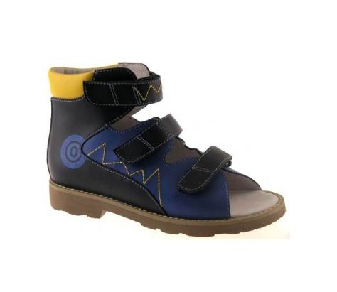 Сандали Ортек c высоким берцем для мальчиков 60331M т.синий/василек/желтый