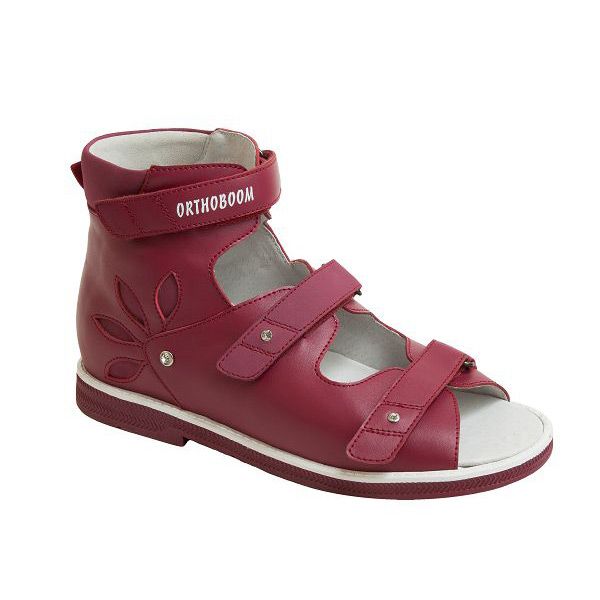 Сандали ортопедические Ортобум для девочек 71497-1 бордовые