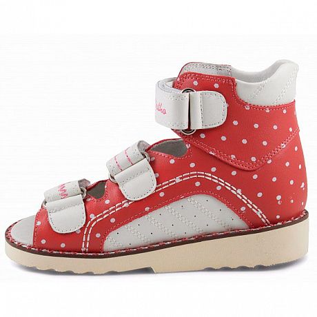 Сандали ортопедические Сурсил-Орто для девочек 15-245 коралловый/белый. Изображение 2 из 2