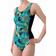 Купальник Ниночка сплошной 008-25 ярко-бирюзовый/синий.